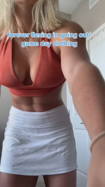 Blonde Fitness Muscular Girl gif
