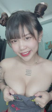 Asian Natural Tits Tits gif