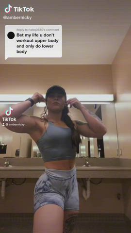 bathroom bodybuilder fitness muscles muscular girl tiktok gif
