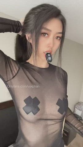 Asian Boobs Sheer Clothes gif