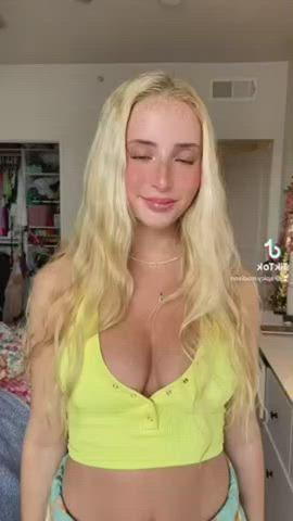 blonde boobs tiktok gif