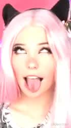 Ahegao Belle Delphine Tongue Fetish gif