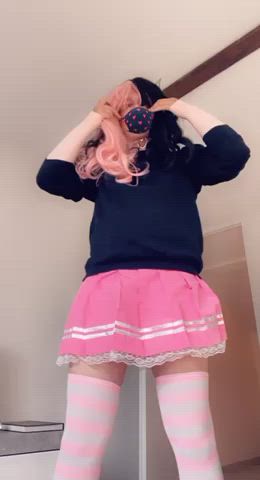 femboy skirt thighs gif