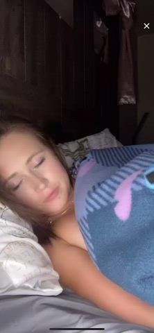 Brunette Nipslip TikTok gif