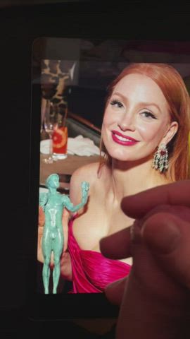 celebrity cumshot jessica chastain tribute gif