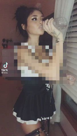 Censored Dancing Huge Tits TikTok gif