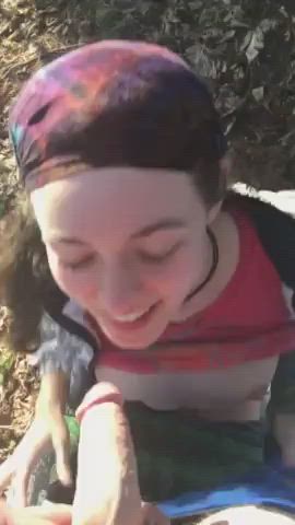 Amateur Blowjob Outdoor Throat Fuck gif