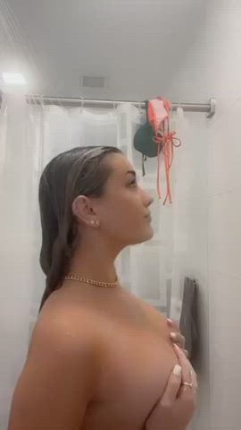 huge tits shower white girl gif