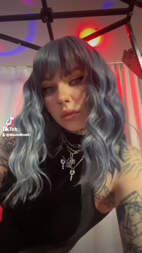 sfw tiktok tongue fetish alt-girls pale-girls suicide-girls gif