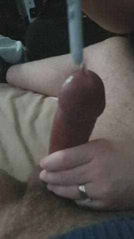 Neighbour's wife playing with my cock and putting shape in it while her husband is
