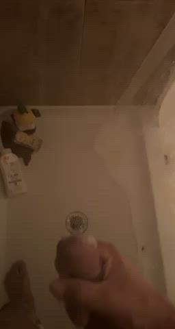 bbc big dick cum male masturbation masturbating shower soapy gif