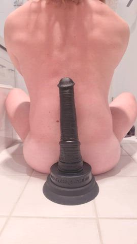 anal play chastity huge dildo gif