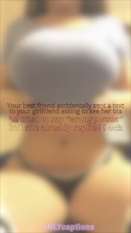 Caption Cheating Cuckold Girlfriend Hotwife Sharing gif