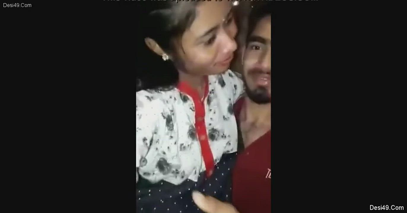 indian teen boobs pressed by boyfriend!