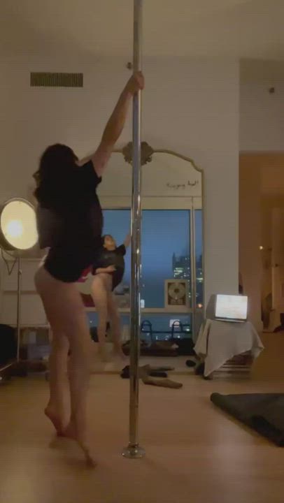 Amateur Asian Pole Dance gif