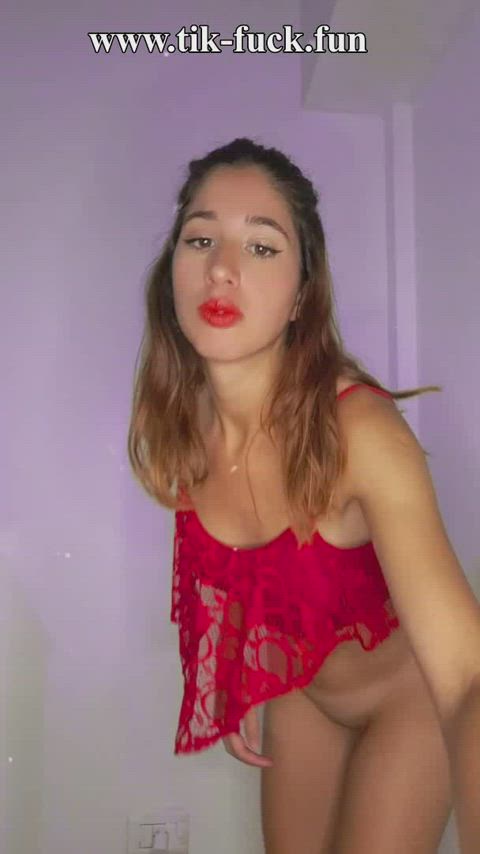 amateur big tits boobs cute pussy sex solo teen tiktok tits gif