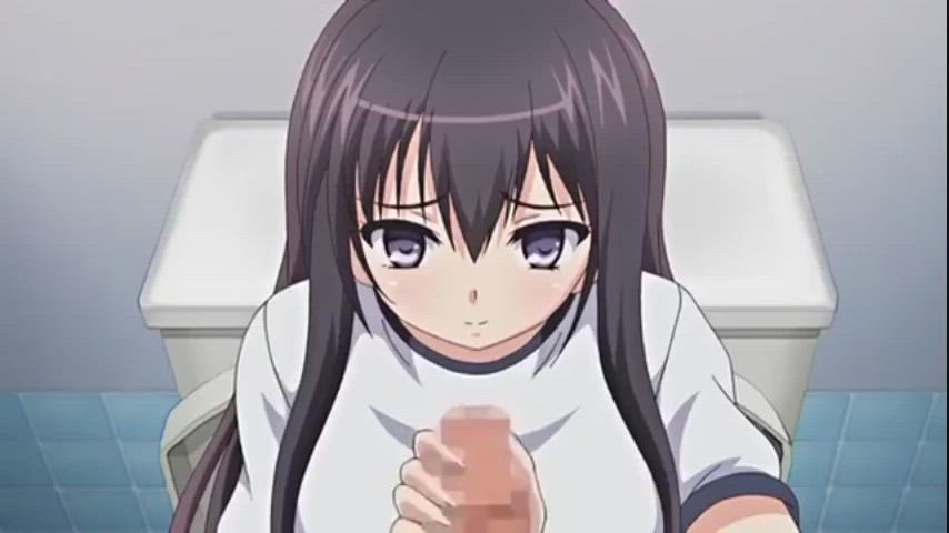 Anime Blowjob Cum In Mouth Titty Drop Toilet gif
