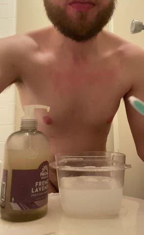 Femdom Humiliation Naked Nude Punishment Slave Soapy gif