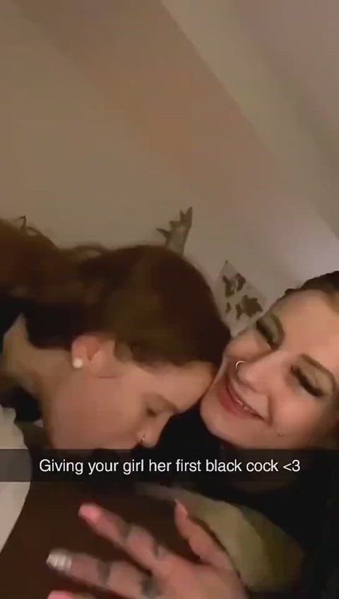 bbc blowjob double blowjob sharing smile white girl blowjobs gif