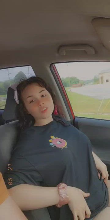 Distracting my Daddy in the drivers seat :P [18 years old OC]