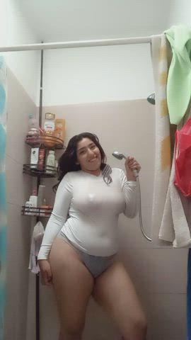 bath big tits boobs shower tits wet gif