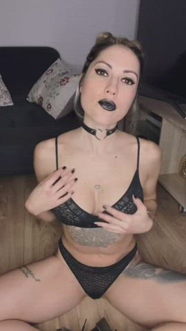 boobs choker emo goth nipples pussy pussy spread tattoo gif