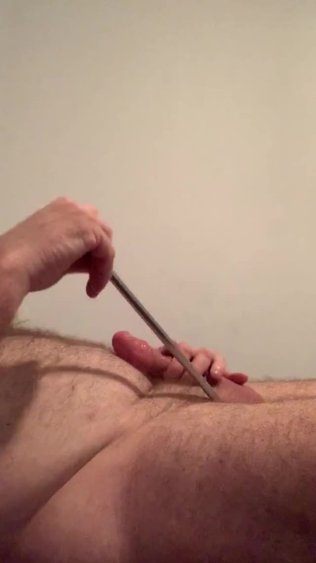 Deep sounding my cock