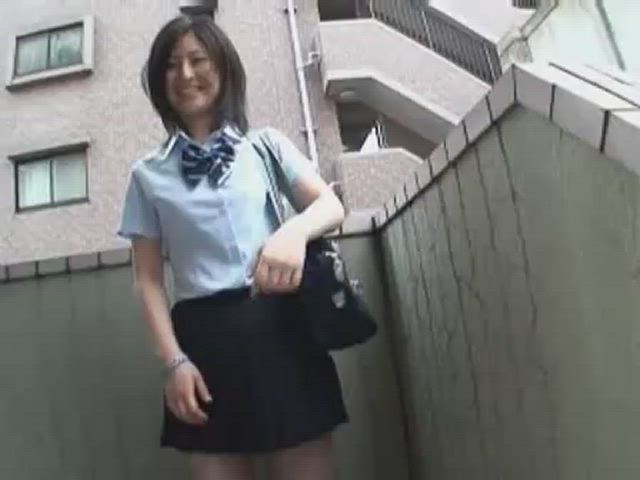 Asian Panties Public Schoolgirl Skirt Tease Teen Upskirt gif