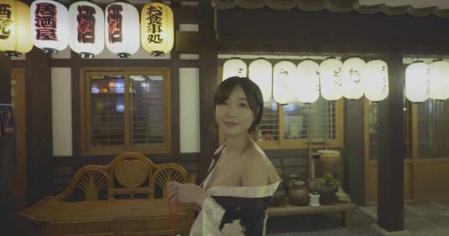 asian cute kimono korean model gif