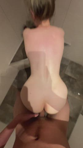 Cumshot in shower