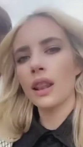 Celebrity Emma Roberts Licking Tongue Fetish gif