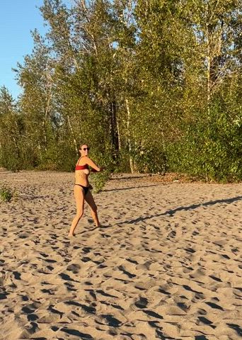 beach big tits bikini boobs flashing natural tits outdoor public tits gif