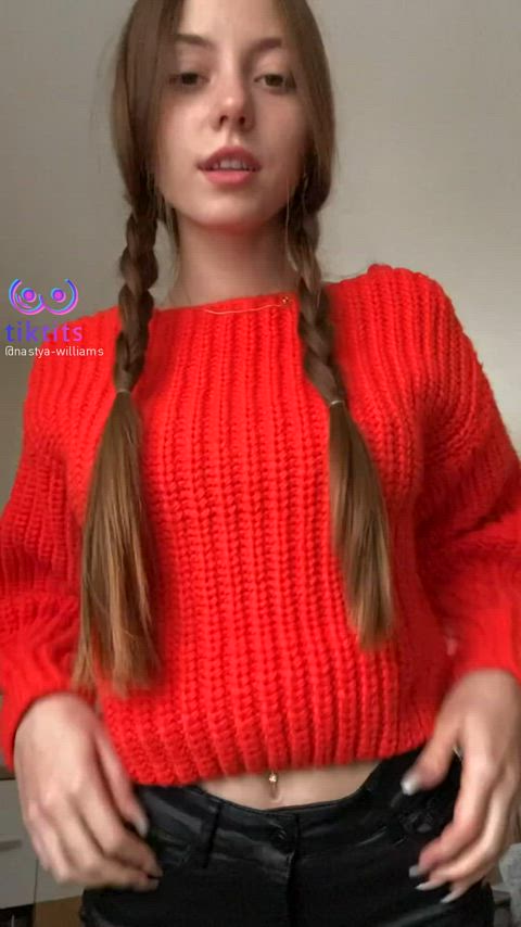 amateur solo teen tits gif