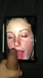 Just cummed this slut’s tongue