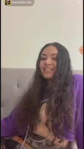 accidental big tits nipple nipslip tiktok tits gif