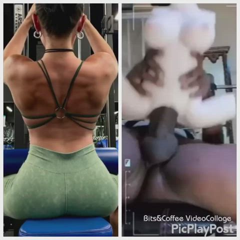 Ass Babe Cum Covered Fucking Gym Jiggling gif