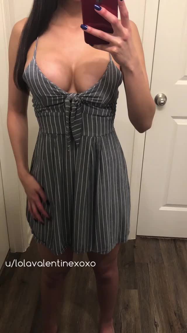 She prefers to not wear any panties under her dress
