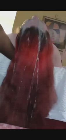 deepthroat dildo messy gif