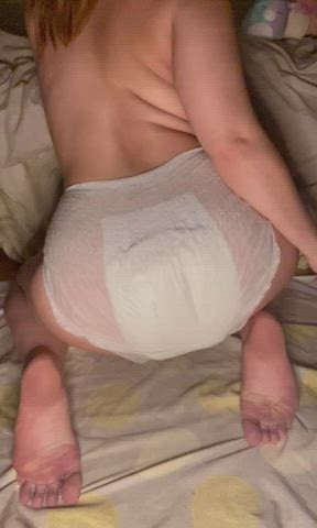 Big booty with a full diaper! Get your hands on the full video
