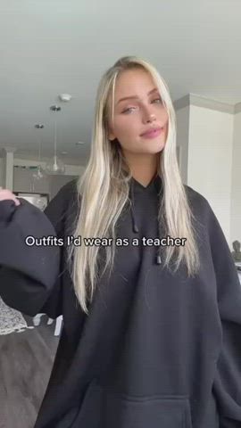 blonde teacher tease gif