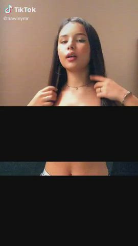 Big Ass Brazilian Brunette Censored Eye Contact Humiliation Teen TikTok gif