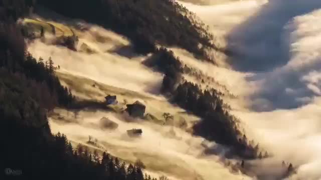 A wave of fog in northern Italy