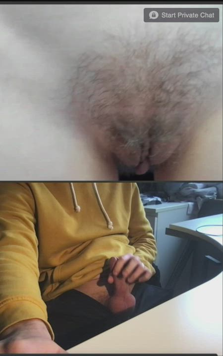 Cute hairy pussy made me cum