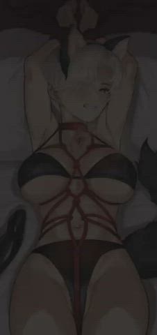 animation anime bikini bondage cartoon catsuit pov gif