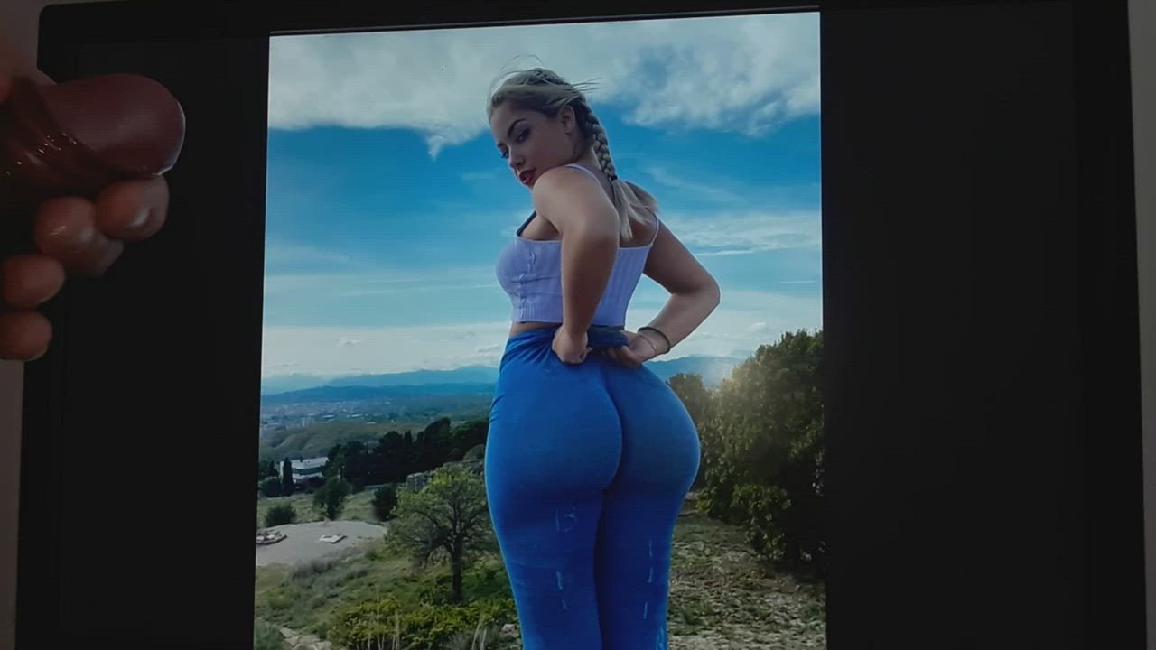 Cum Tribute for Big Booty Blonde in Leggings