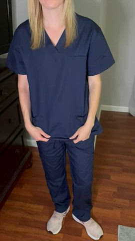 Peek under the doctors scrubs