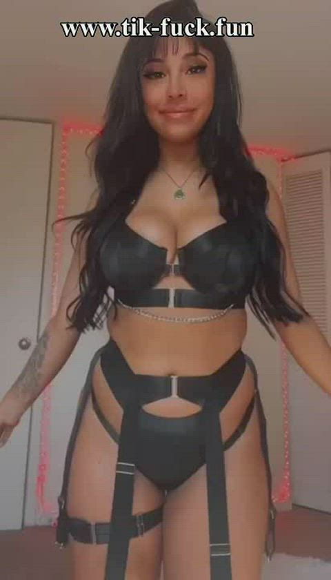 amateur big tits boobs cute pussy sex solo teen tiktok tits gif