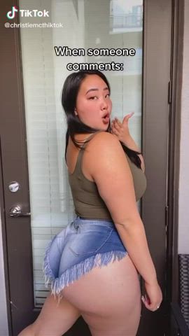 Asian Jean Shorts Thick TikTok gif