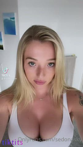 Big Tits Blonde Boobs Erotic OnlyFans Riding TikTok White Girl gif