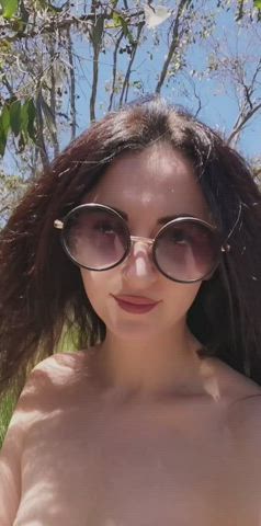 brunette outdoor small tits tiny-tits gif